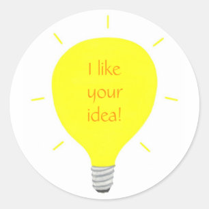 Ich mag Ihre Idee, Lichtblitze-Bestätigungsaufkleb Runder Aufkleber