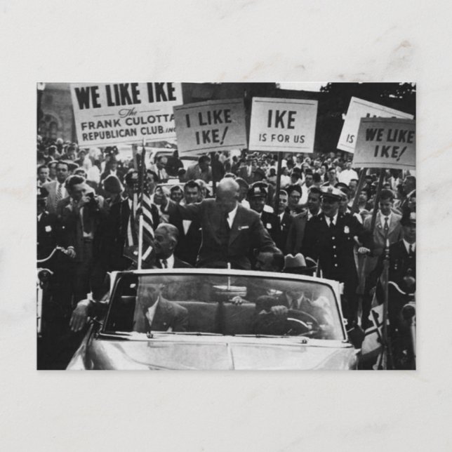 Ich mag Ike Dwight D. Eisenhower-Kampagne Postkarte (Vorderseite)