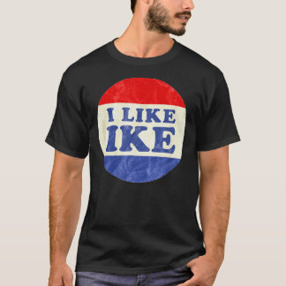 Ich mag Ike Politische Taste Vintag bekümmert T-Shirt