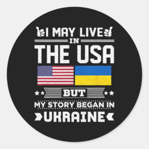 Ich mag in den USA leben, aber meine Geschichte be Runder Aufkleber