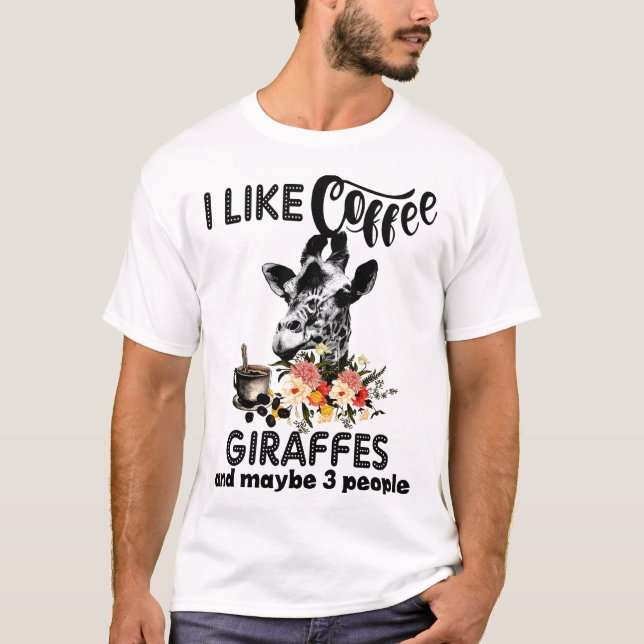 ich mag Kaffee der Kaffeegiraffen und T-Shirt (Vorderseite)