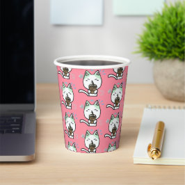 Ich mag Kaffee echt Niedliche Katze Pappbecher