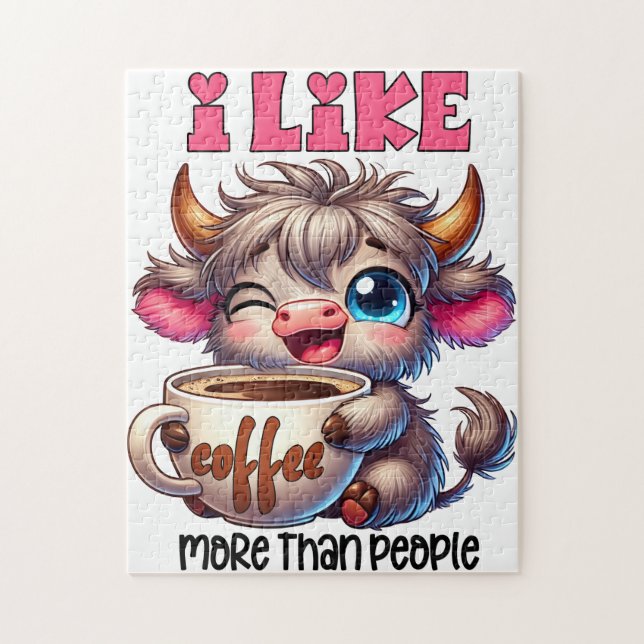 Ich mag Kaffee lieber als Menschen  Puzzle (Vertikal)