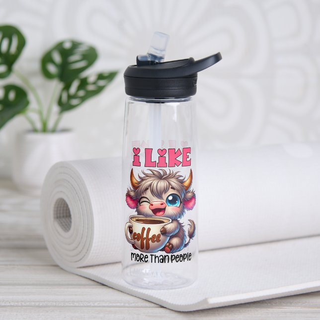 Ich mag Kaffee lieber als Menschen  Trinkflasche (Yoga (gedreht))