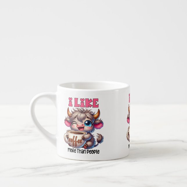Ich mag Kaffee mehr als Menschen  Espressotasse (Links)