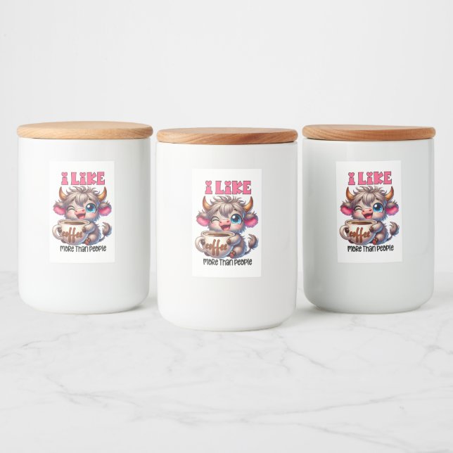 Ich mag Kaffee mehr als Menschen  Lebensmitteletikett (Flaschen)