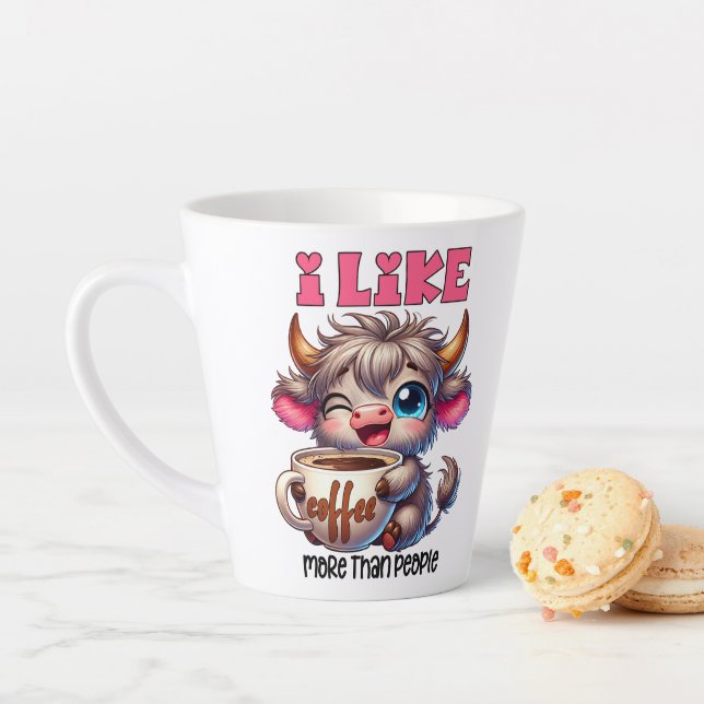 Ich mag Kaffee mehr als Menschen  Milchtasse (Beispiel)