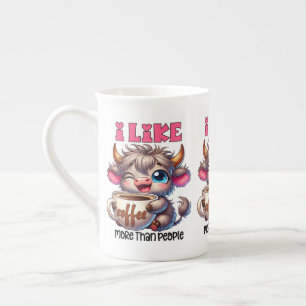Ich mag Kaffee mehr als Menschen  Prozellantasse