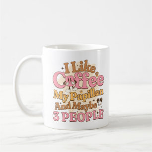 Ich mag Kaffee mein Papillon und vielleicht 3 Leut Kaffeetasse