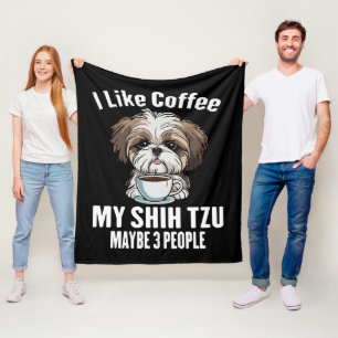 Ich mag Kaffee meinen Shih Tzu und vielleicht 3 Le Fleecedecke