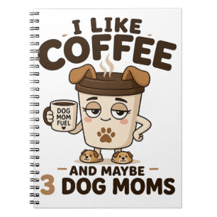 Ich mag Kaffee und vielleicht 3 Hunde-Mütter Lusti Notizblock
