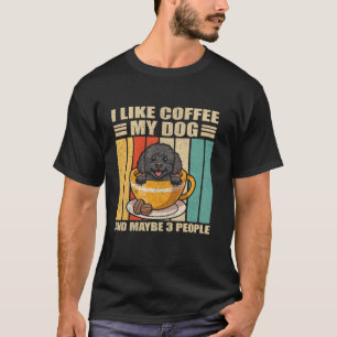 Ich mag Kaffee und vielleicht 3 Leute Black Toy Po T-Shirt