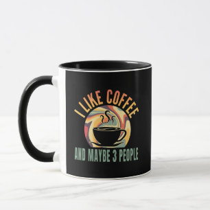 ich mag Kaffee und vielleicht 3 Leute Retro-Stil Tasse