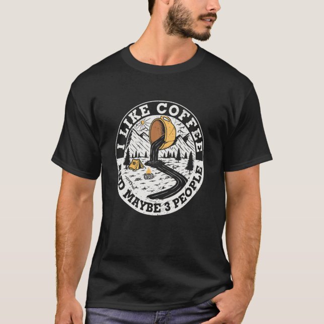 Ich mag Kaffee vielleicht 3 Leute Coffein Addict C T-Shirt (Vorderseite)