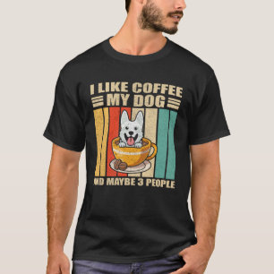 Ich mag Kaffee Weiße Deutsche Schäferhund-Hund und T-Shirt