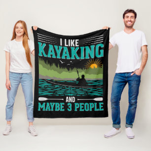 Ich mag Kajak mehr als Menschen Fleecedecke