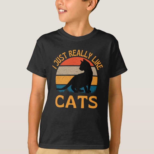 Ich mag Katzen einfach nur T-Shirt (Vorderseite)