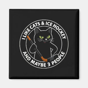 Ich mag Katzen, Eishockey und vielleicht 3 Leute Magnet