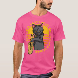 Ich mag Katzen Saxophone und vielleicht 3 Leute sa T-Shirt