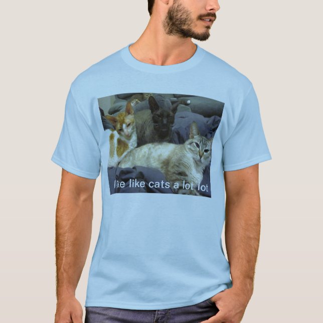 Ich mag Katzen T-Shirt (Vorderseite)