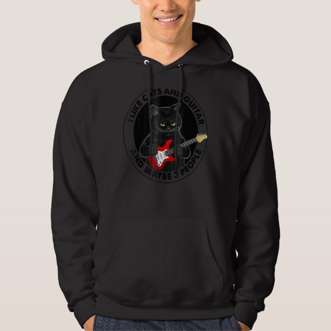 Ich mag Katzen und Gitarre und vielleicht 3 Leute, Hoodie (Vorderseite)
