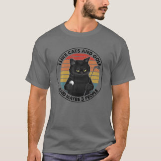 Ich mag Katzen und Golf und vielleicht 3 Personen T-Shirt