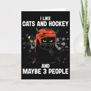 Ich mag Katzen und Hockey und vielleicht 3 Leute l Karte