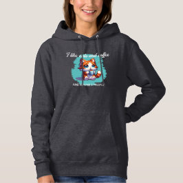 Ich mag Katzen und Kaffee-Cartoon Hoodie
