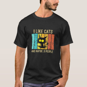 Ich mag Katzen und vielleicht 3 Leute Vintage Schw T-Shirt