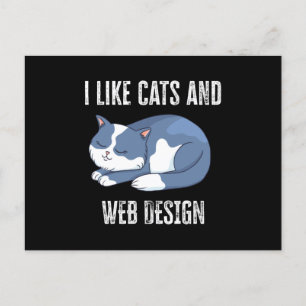 Ich mag Katzen und Web Design Geschenke Postkarte