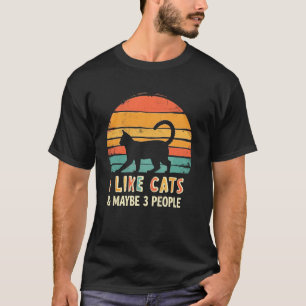 Ich mag Katzen & Vielleicht 3 Leute Katzenwitz Lus T-Shirt