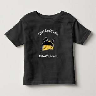 Ich mag Katzenjammer und Käse-Weiß Kleinkind T-shirt
