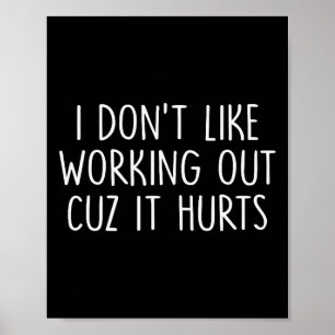 Ich mag kein Training, weil es weh tut Retro Venta Poster