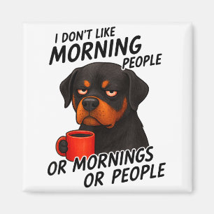 Ich mag keine Morgenmenschen Sarkastischer Rottwei Magnet