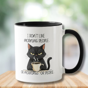 Ich mag keine Morgenmenschen Schwarze Katze Tasse