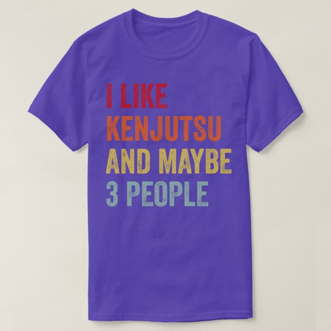 Ich mag Kenjutsu vielleicht 3 Leute T-Shirt (Design vorne)