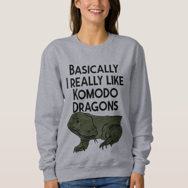 Ich mag Komodo Dragons Junge, der Komodo mag Sweatshirt (Vorderseite)