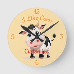 Ich mag Kühe Art Thunder_Cove Runde Wanduhr