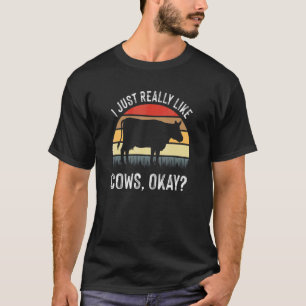 Ich mag Kühe einfach wirklich Okay  Kuh  Zitat Gra T-Shirt