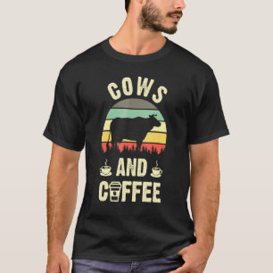 Ich mag Kühe & Kaffee  Vintage Haustier Thema T-Shirt