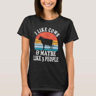 Ich mag Kühe und vielleicht 3 Leute Bauer Tracto T-Shirt