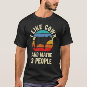 Ich mag Kühe und vielleicht 3 Leute lustige Vintag T-Shirt
