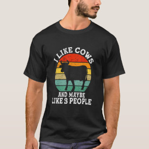Ich mag Kühe und vielleicht 3 Leute   Retro T-Shirt