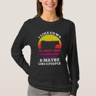 Ich mag Kühe und vielleicht wie 3 Leute Bauer Fu T-Shirt