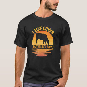 Ich mag Kühe & Vielleicht mag ich 3 Leute Tier  Sa T-Shirt