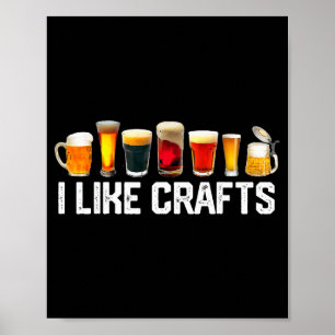 Ich mag Kunsthandwerk Craft Bier Microbrew Hops Lu Poster
