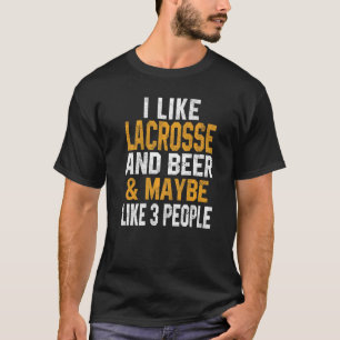 Ich mag Lacrosse und Bier Lacrosse Coach Vater Mam T-Shirt
