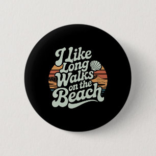 Ich mag lange Spaziergänge am Strand Sommer-Touris Button