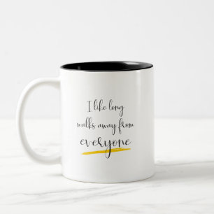 Ich mag lange Spaziergänge weg von allen Zweifarbige Tasse