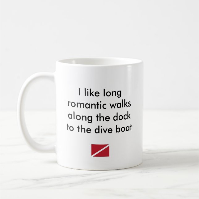Ich mag langes romantisches… Tauchen-Boot Tasse (Links)
